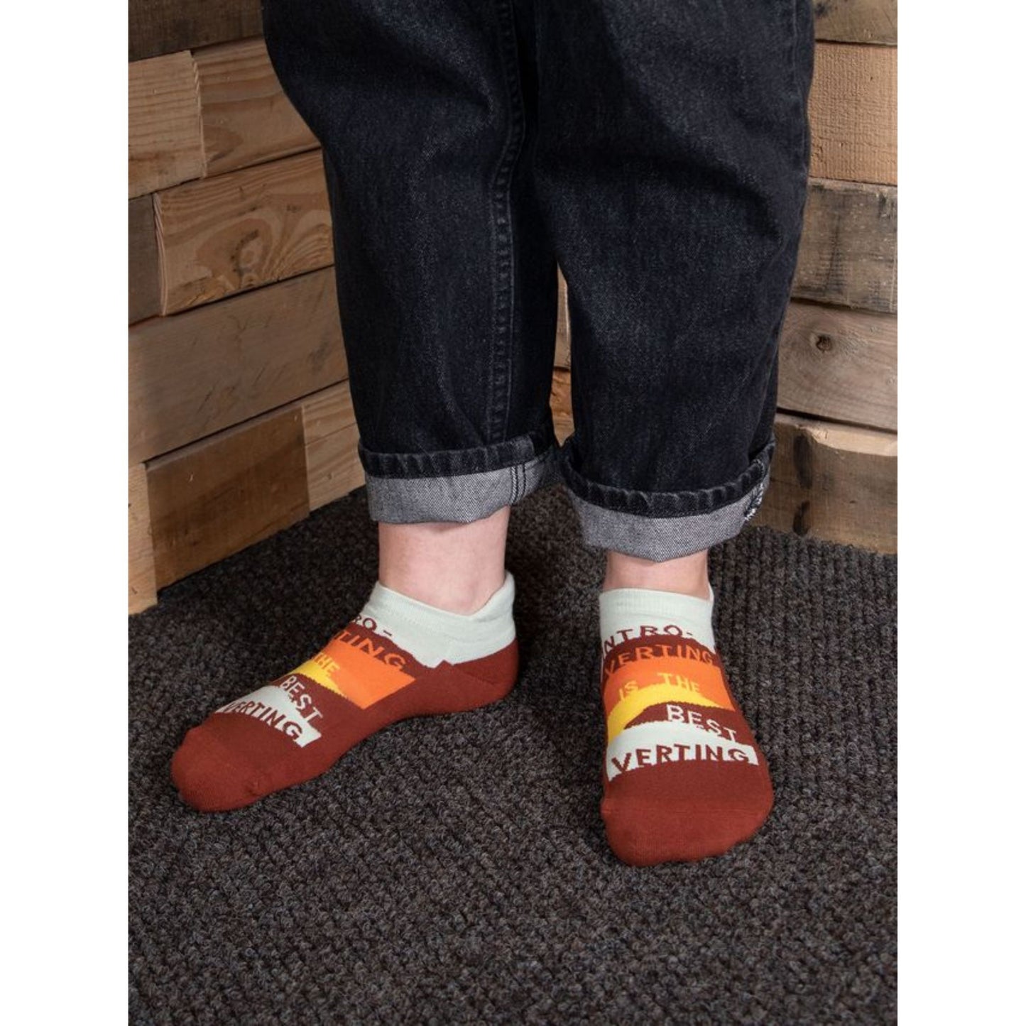 Introverting Is The Best Verting Sneaker Socks [2 Size Options] | BlueQ at GetBullish