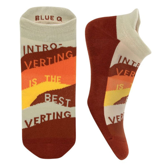 Introverting Is The Best Verting Sneaker Socks [2 Size Options] | BlueQ at GetBullish