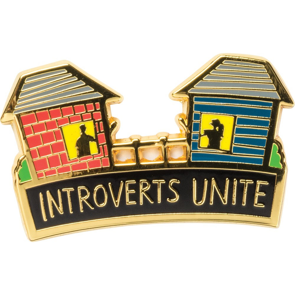 Introverts Unite (From Their Own Houses) Enamel Pin with Gift Card