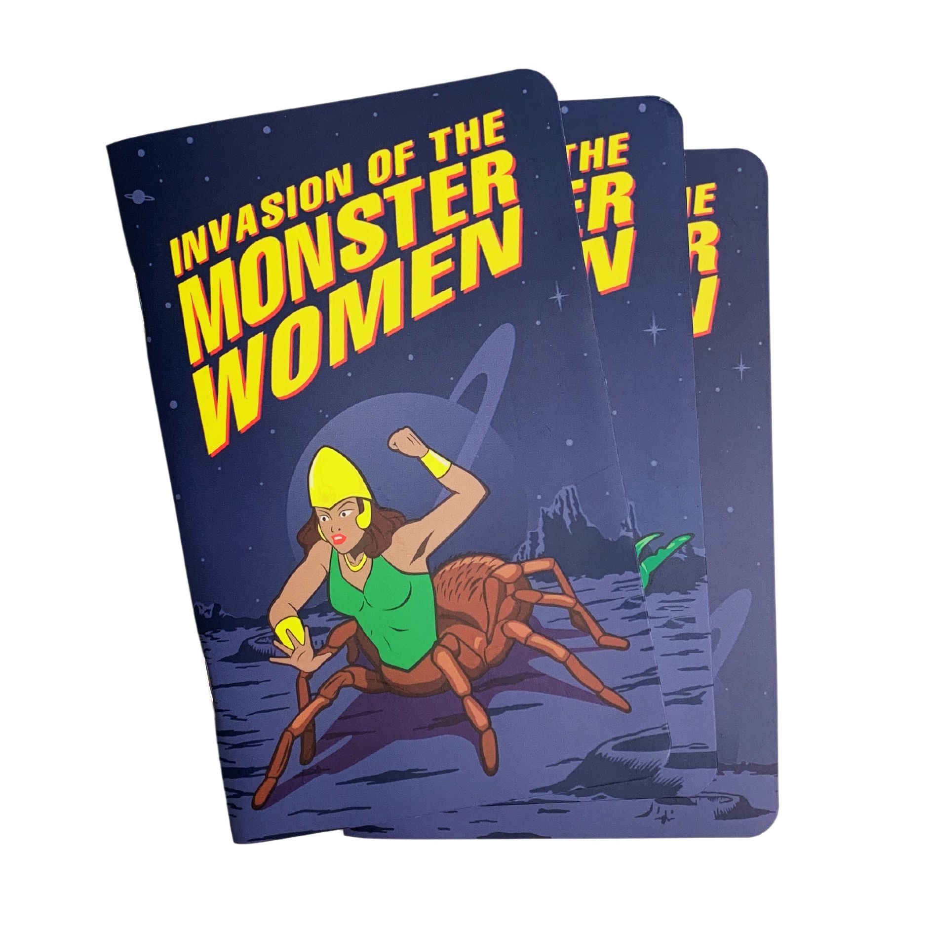 Invasion of the Monster Women Mini Notebooks - Set of 3 | Retro Comic Book Style Illustrations