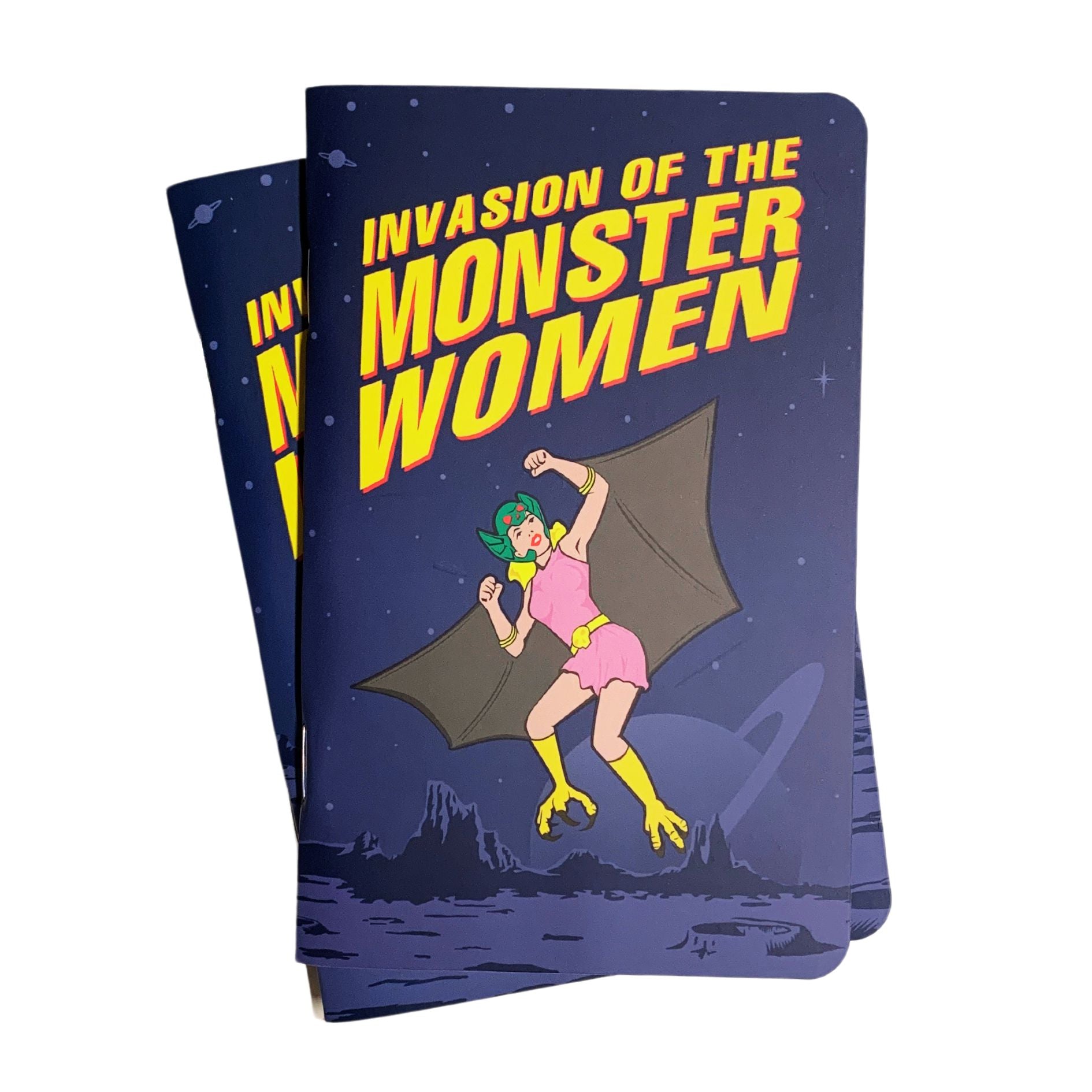 Invasion of the Monster Women Mini Notebooks - Set of 3 | Retro Comic Book Style Illustrations