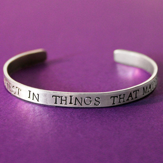 Invest In Things That Matter Hand Stamped Bracelet