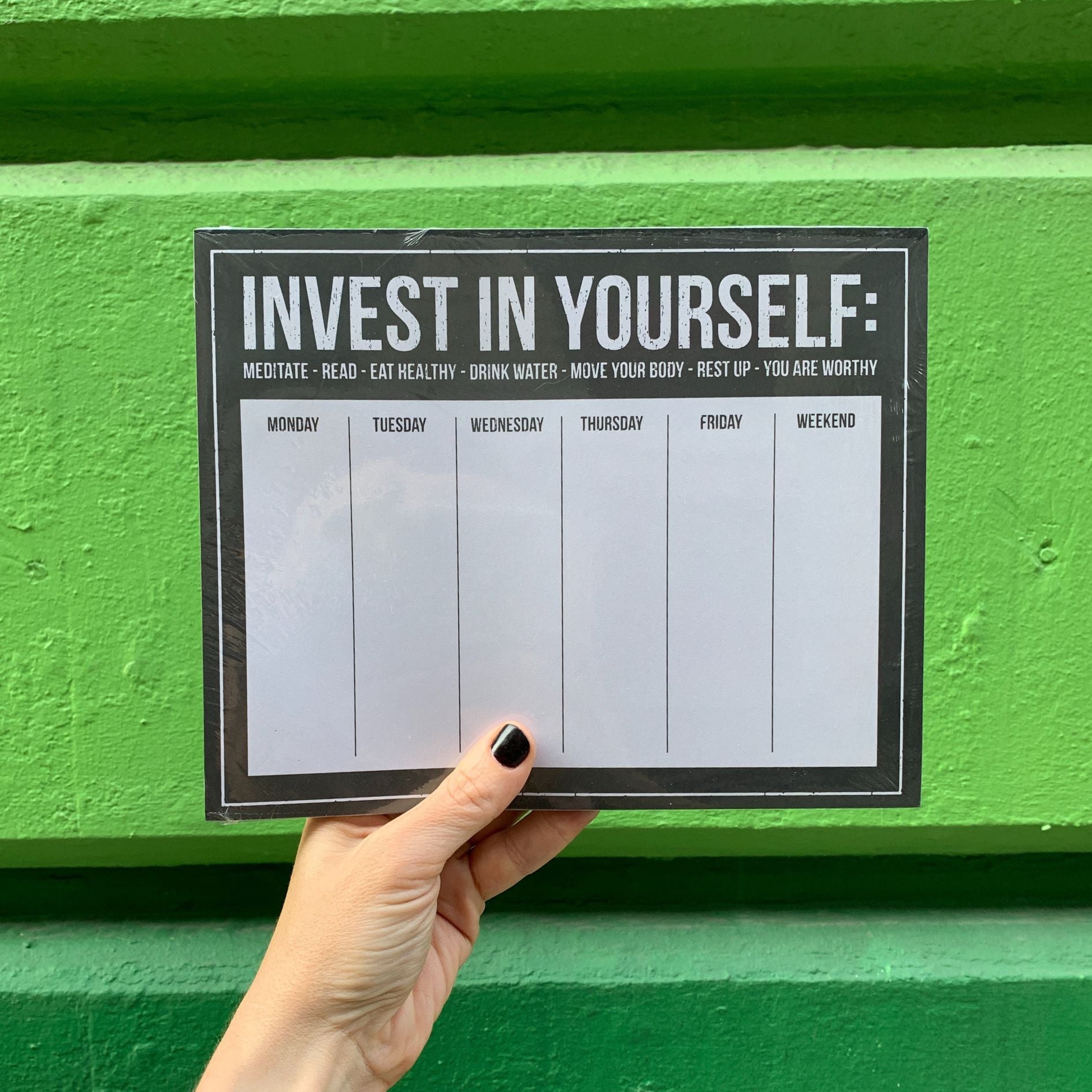 Invest In Yourself Weekly Planner Notepad