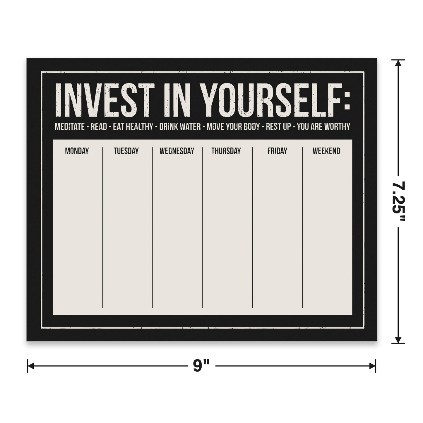 Invest In Yourself Weekly Planner Notepad-Primitives by Kathy-The Bullish Store