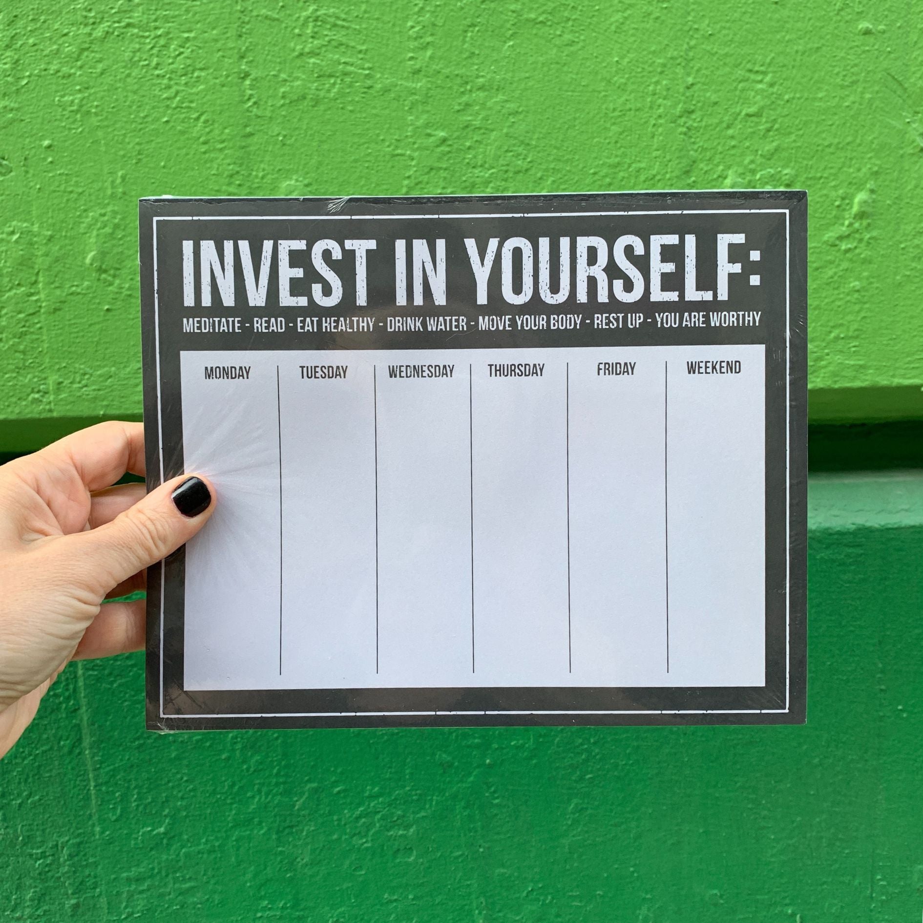 Invest In Yourself Weekly Planner Notepad