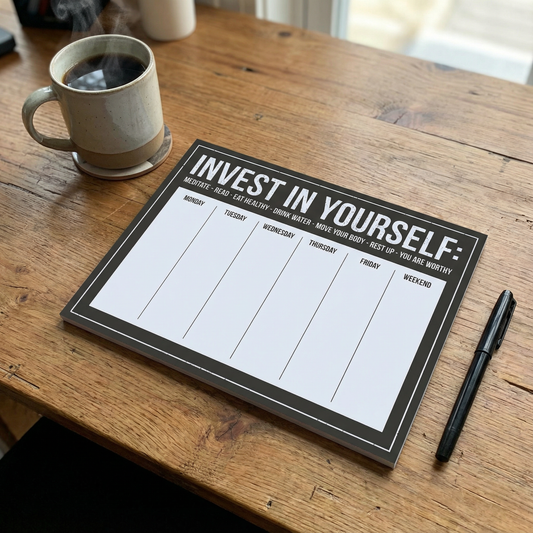 Invest In Yourself Weekly Planner Notepad