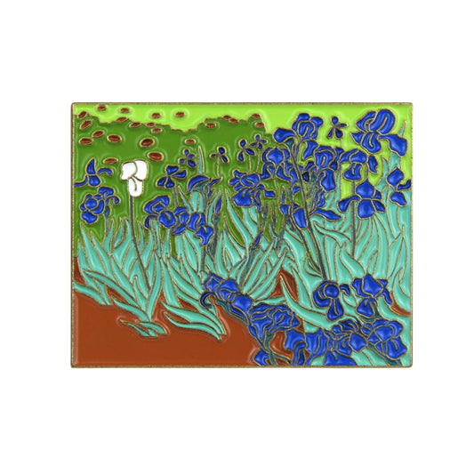 Irises Enamel Pin | Van Gogh Inspired Art Soft Lapel Pin | 1.6" x 1.2"