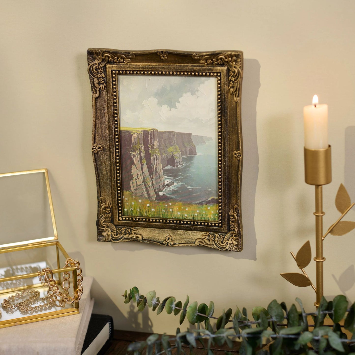 Irish Coast Framed Wall Art | Vintage St. Patrick’s Day Decor | 6.50" x 8.50" x 1"