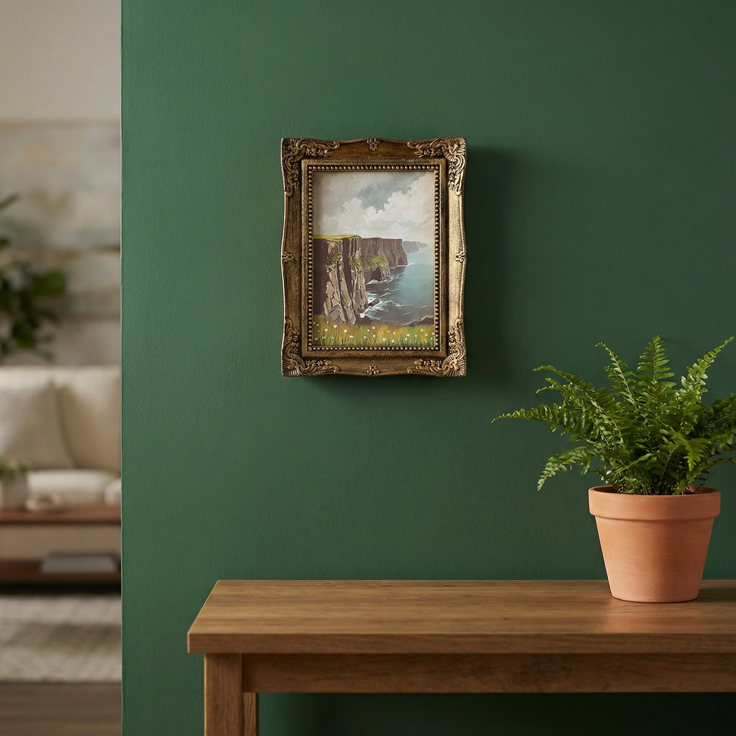 Irish Coast Framed Wall Art | Vintage St. Patrick’s Day Decor | 6.50" x 8.50" x 1"
