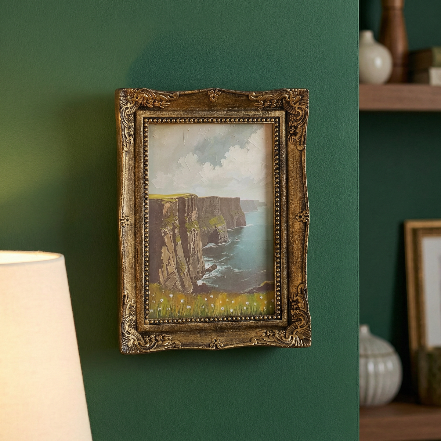 Irish Coast Framed Wall Art | Vintage St. Patrick’s Day Decor | 6.50" x 8.50" x 1"