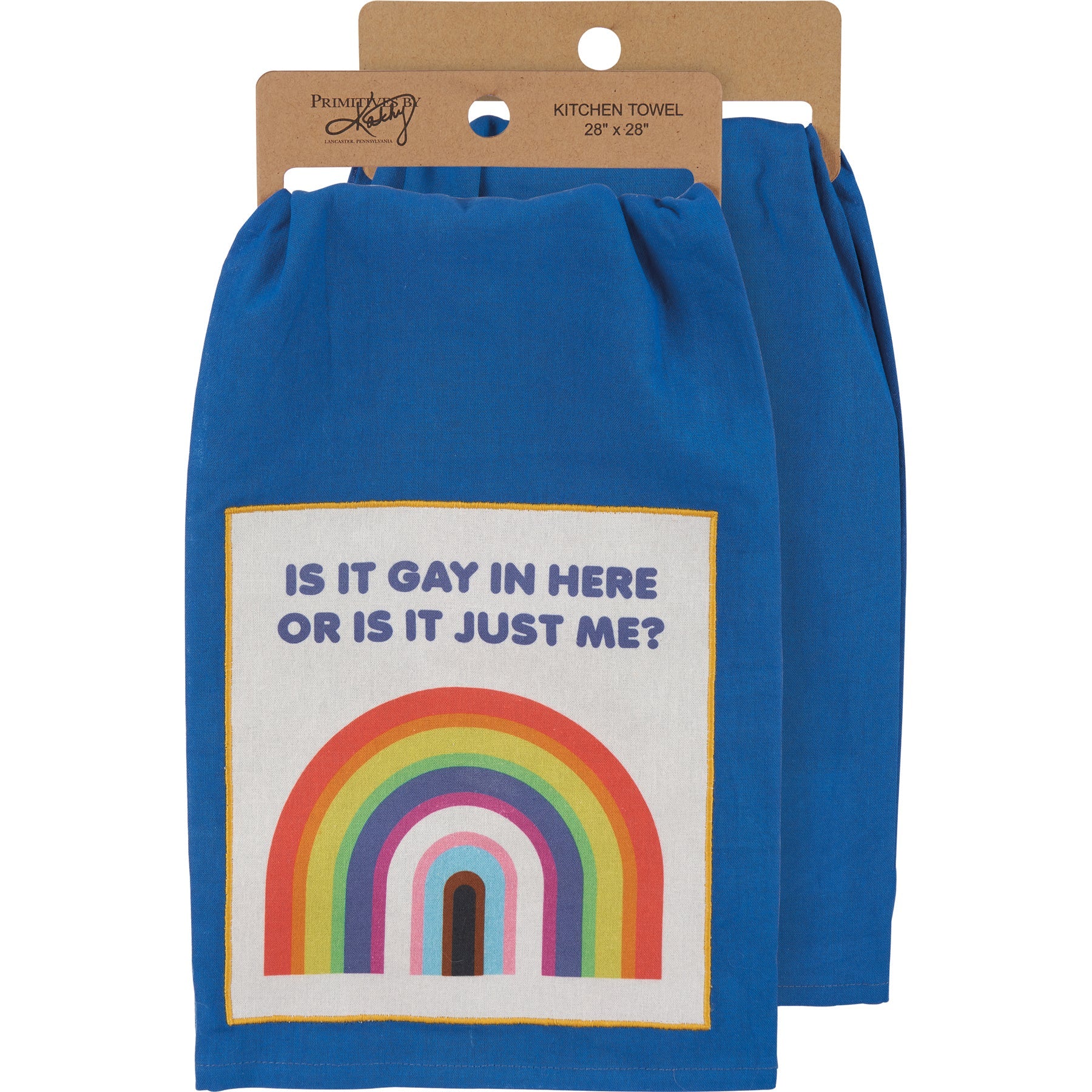 Is It Gay In Here Or Is It Just Me? Kitchen Towel | Blue Cotton Hand Tea Dish Cloth | 28" x 28"