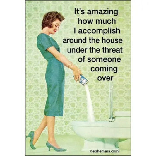 It's Amazing How Much I Accomplish Around The House Rectangular Magnet | Refrigerator Magnetic Surface Decor | 3" x 2"-Ephemera-The Bullish Store