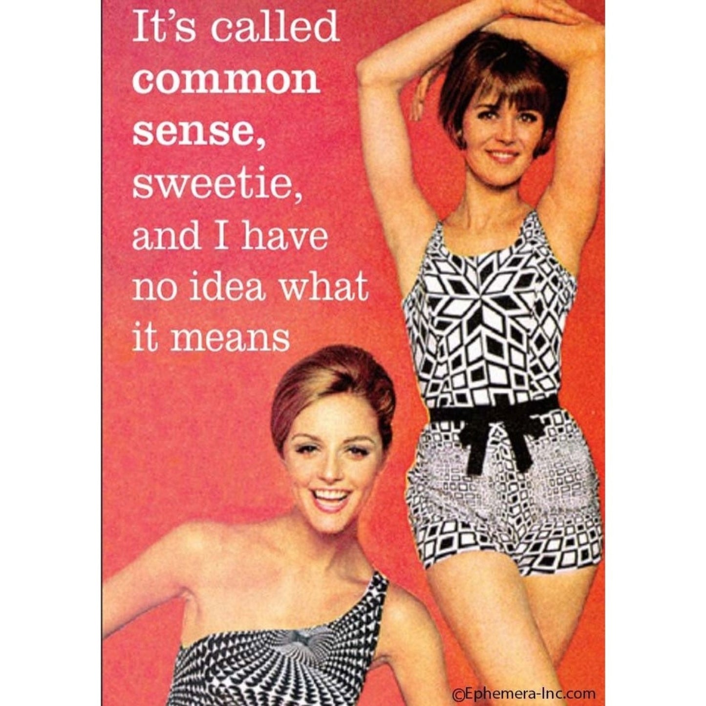 It's Called Common Sense Sweetie And I Have No Idea What It Means Fridge Magnet-Ephemera-The Bullish Store
