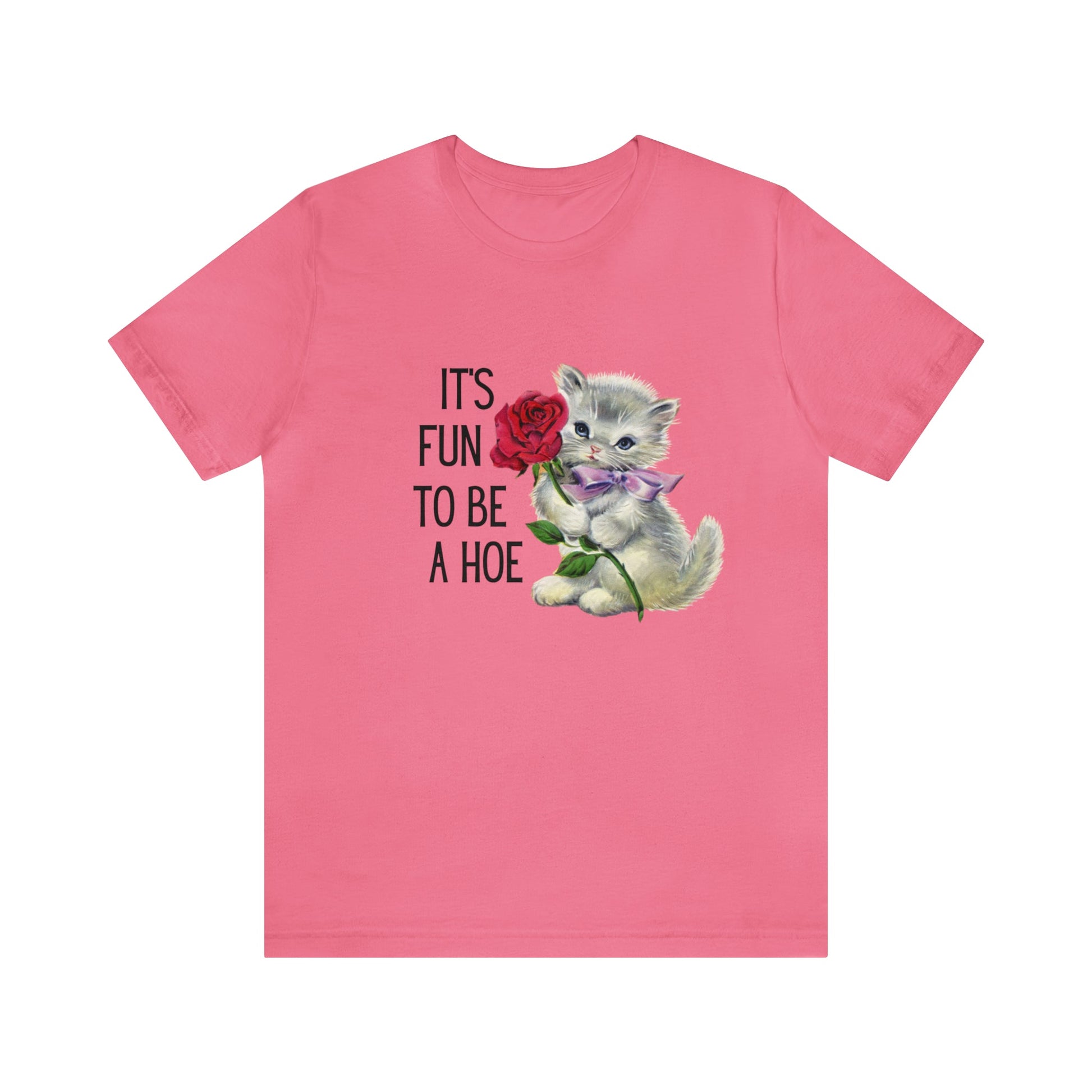 It's Fun to be a Hoe Jersey Short Sleeve Tee [Multiple Color Options] with Kitten Motif