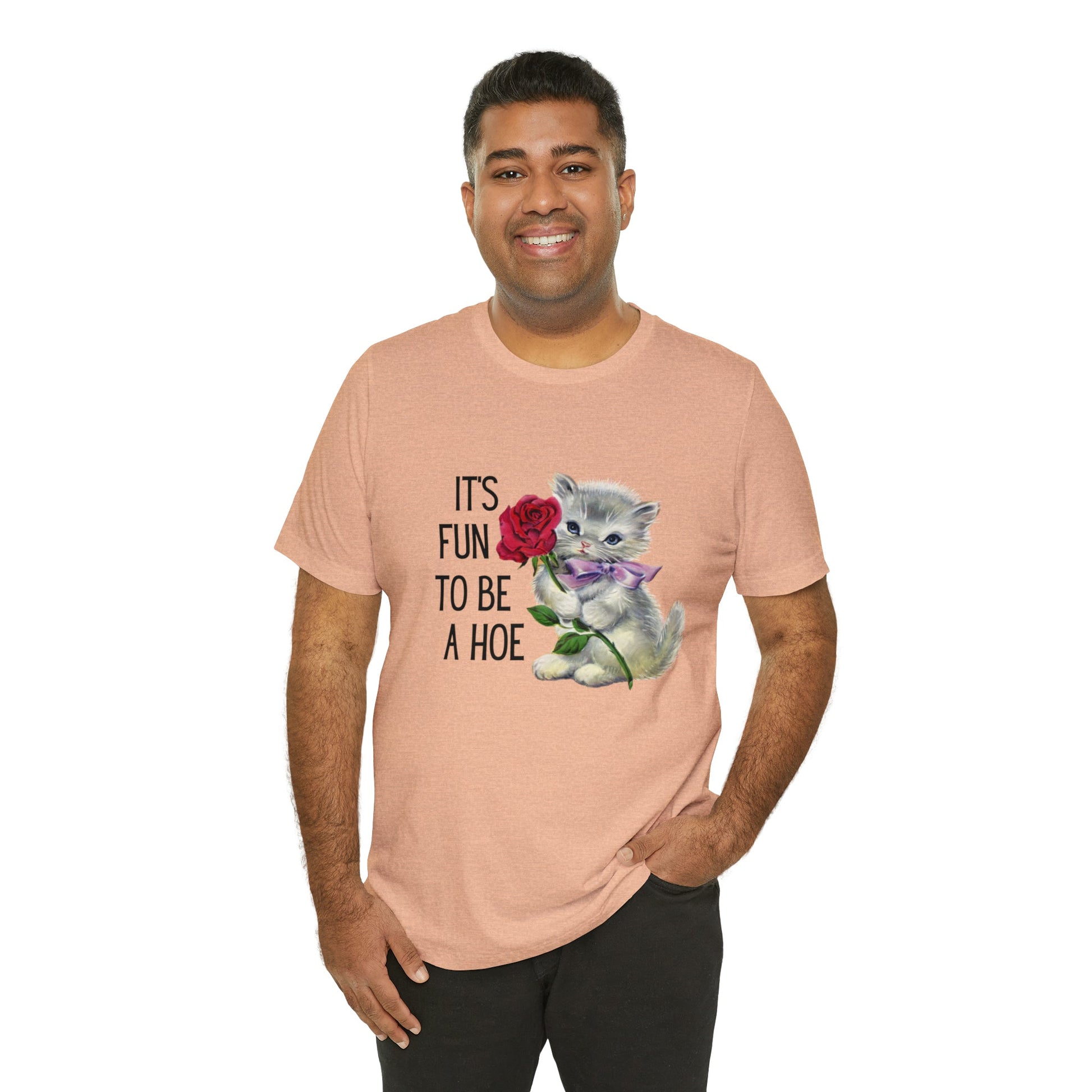 It's Fun to be a Hoe Jersey Short Sleeve Tee [Multiple Color Options] with Kitten Motif