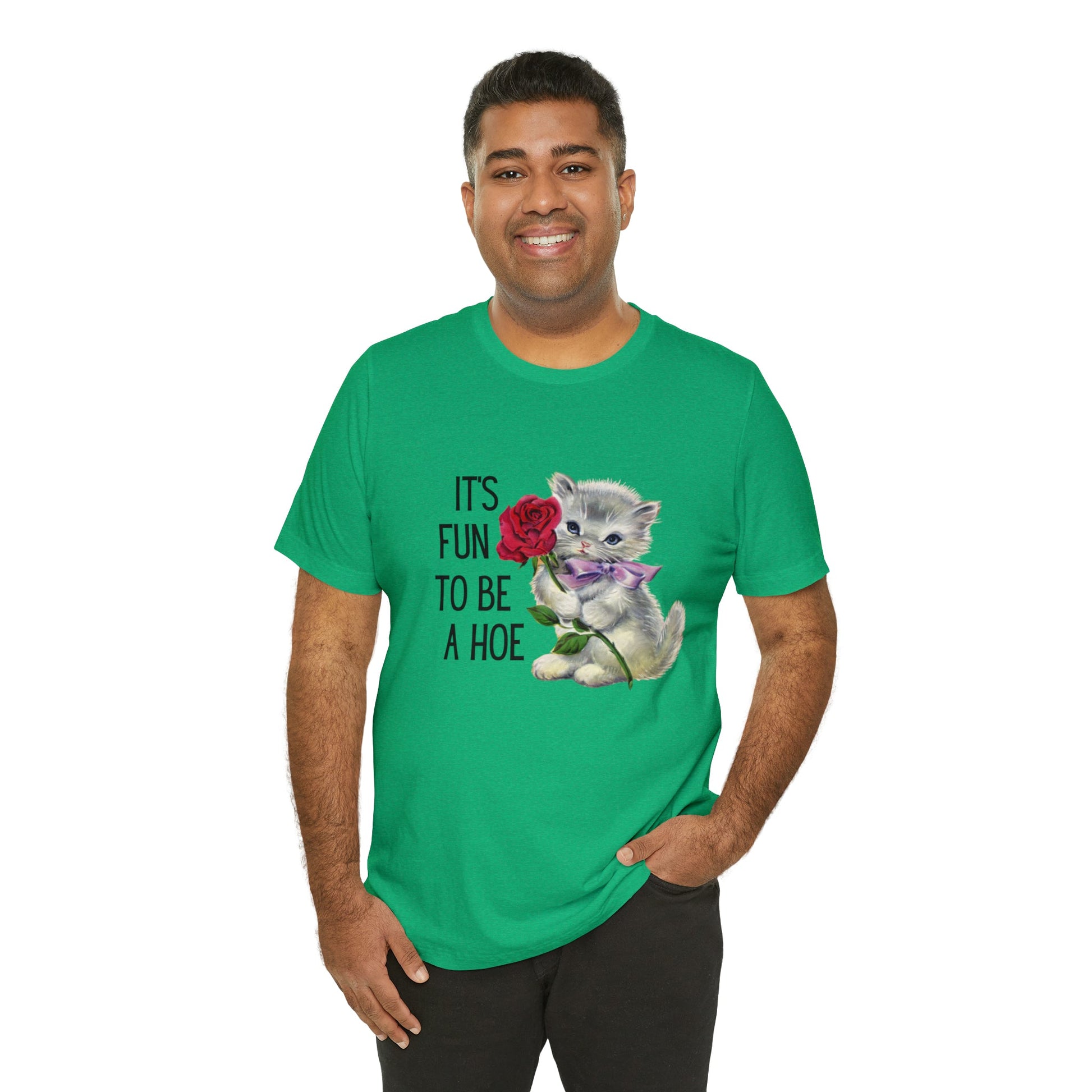 It's Fun to be a Hoe Jersey Short Sleeve Tee [Multiple Color Options] with Kitten Motif