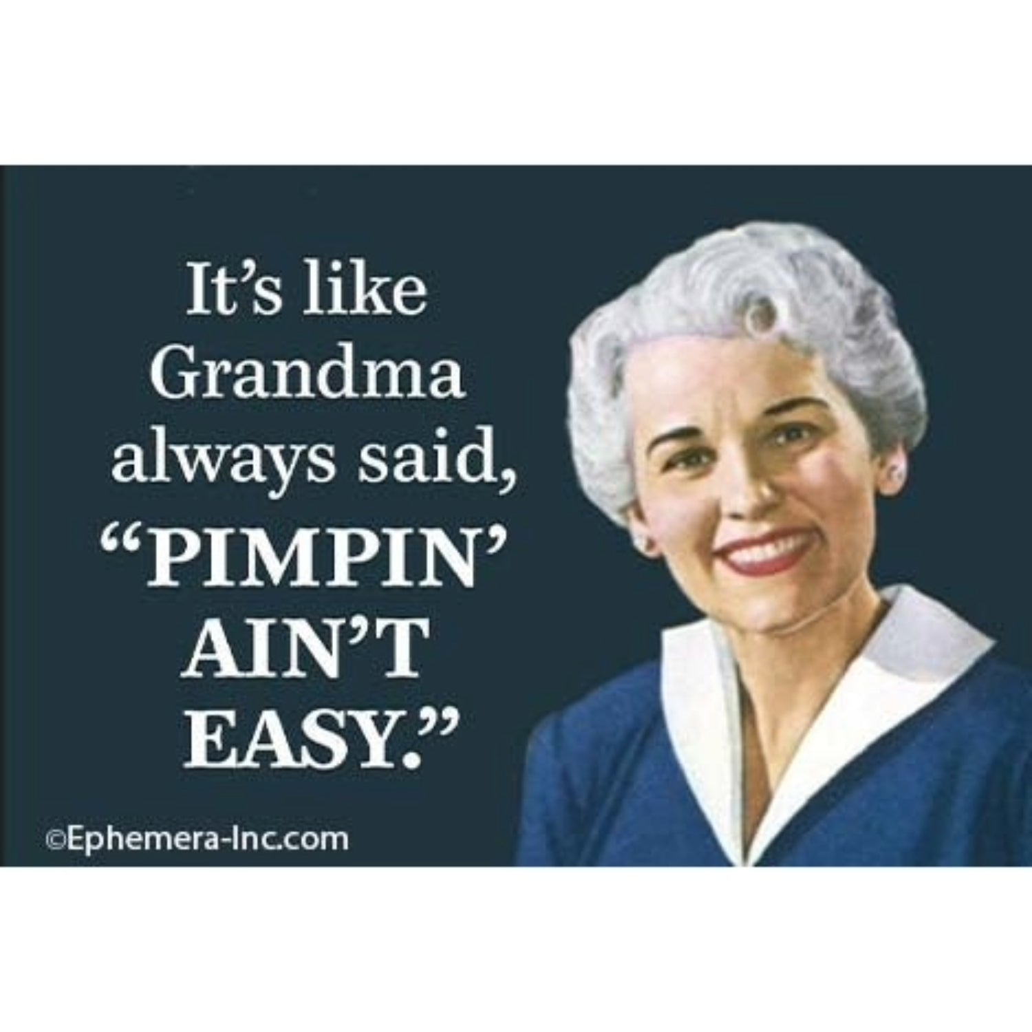 It's Like Grandma Always said, "Pimpin' Ain't Easy." Rectangular Magnet-Ephemera-The Bullish Store
