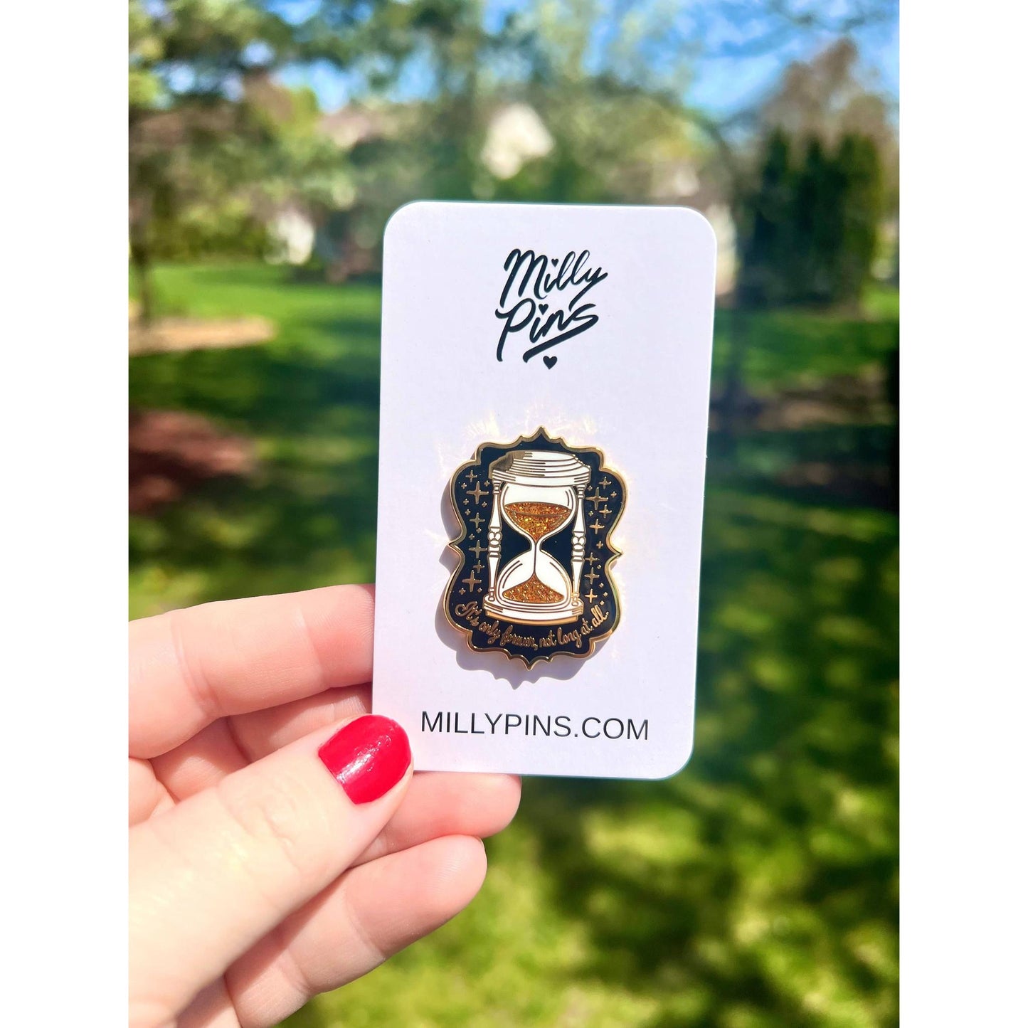 It’s Only Forever Not Long At All Labyrinth Inspired Hourglass Enamel Pin | Glitter Hard Enamel Fantasy Movie Pin