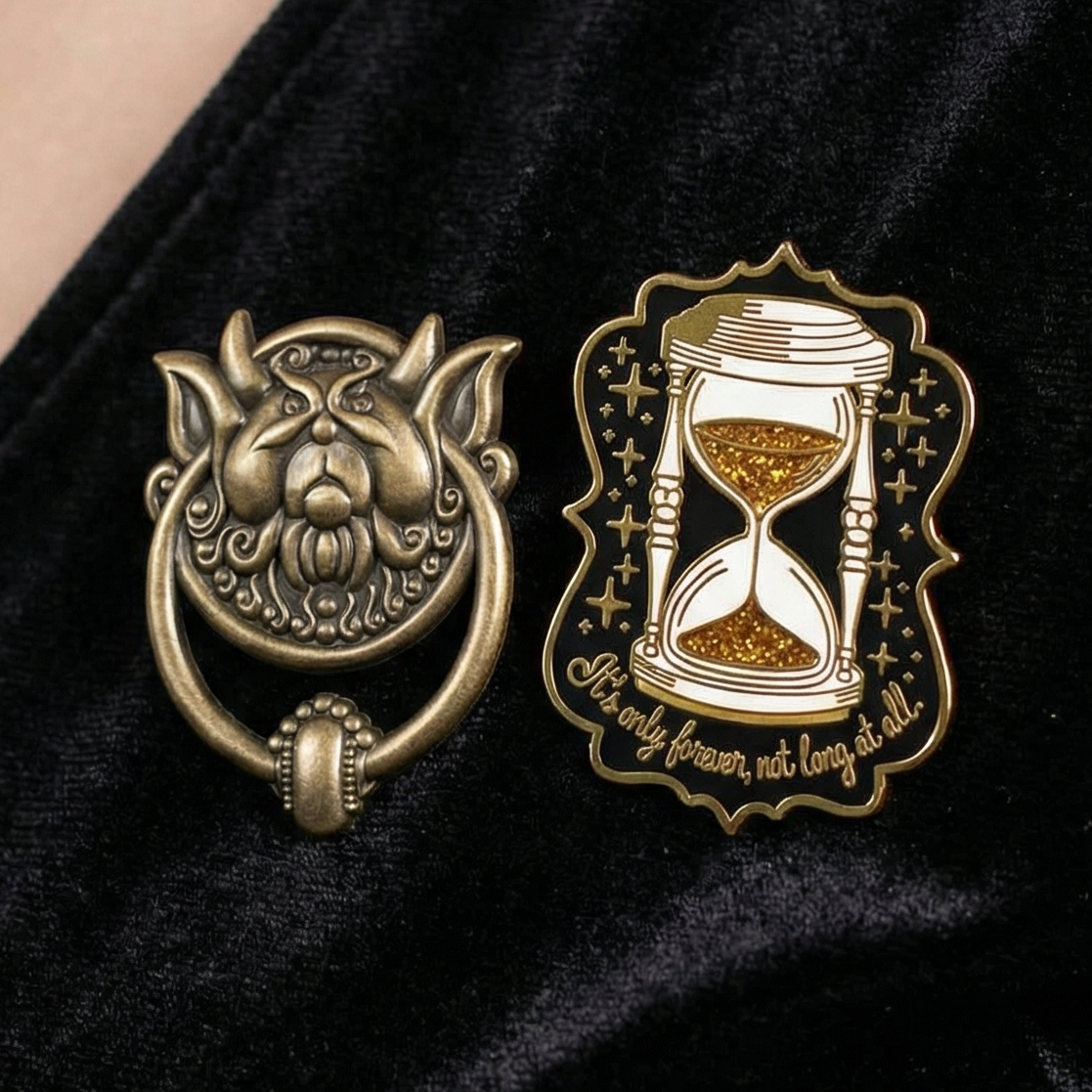 It’s Only Forever Not Long At All Labyrinth Inspired Hourglass Enamel Pin | Glitter Hard Enamel Fantasy Movie Pin
