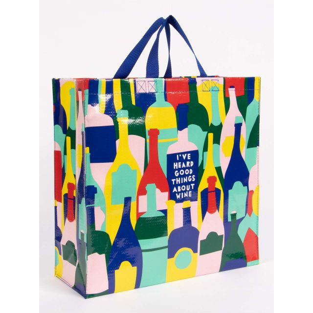 I've Heard Good Things About Wine Shopper Tote Bag | 15" x 16" | BlueQ at GetBullish