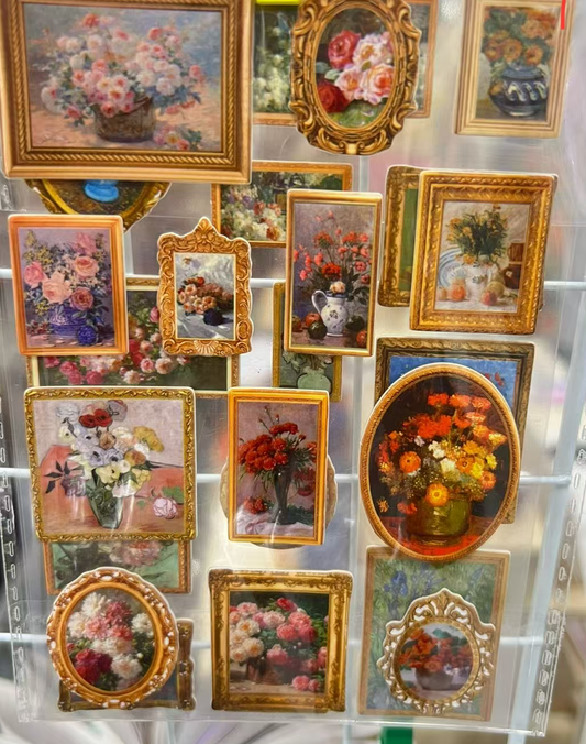 Flower Mirror 3D Stereoscopic Stickers | Sticker Sheet of 13 Stickers