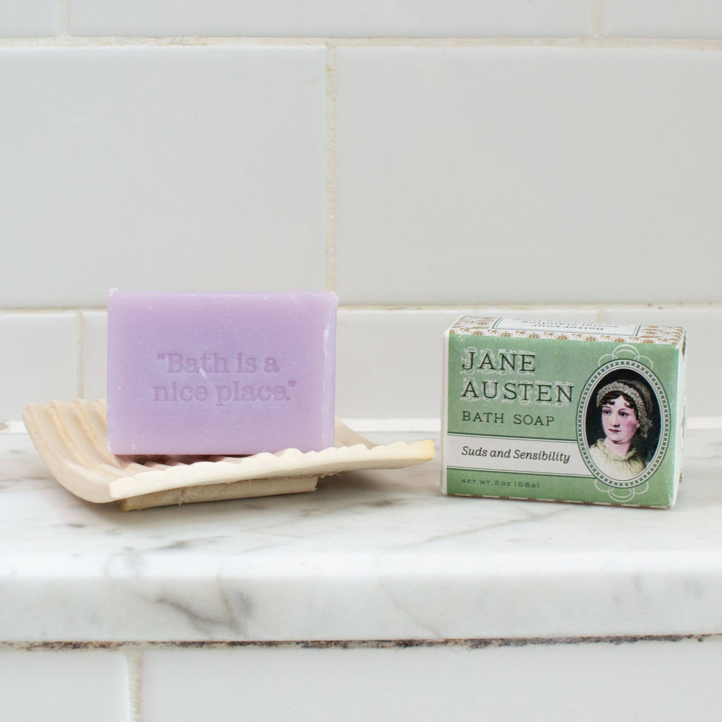 Jane Austen Bath Soap | Lavender Scented Mini Literary Guest Soap | Novelty Book Lover Gift