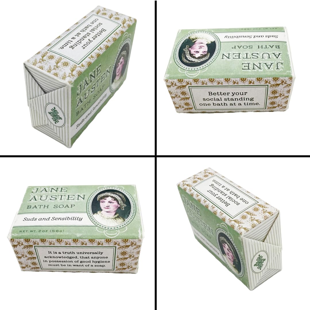 Jane Austen Bath Soap | Lavender Scented Mini Literary Guest Soap | Novelty Book Lover Gift