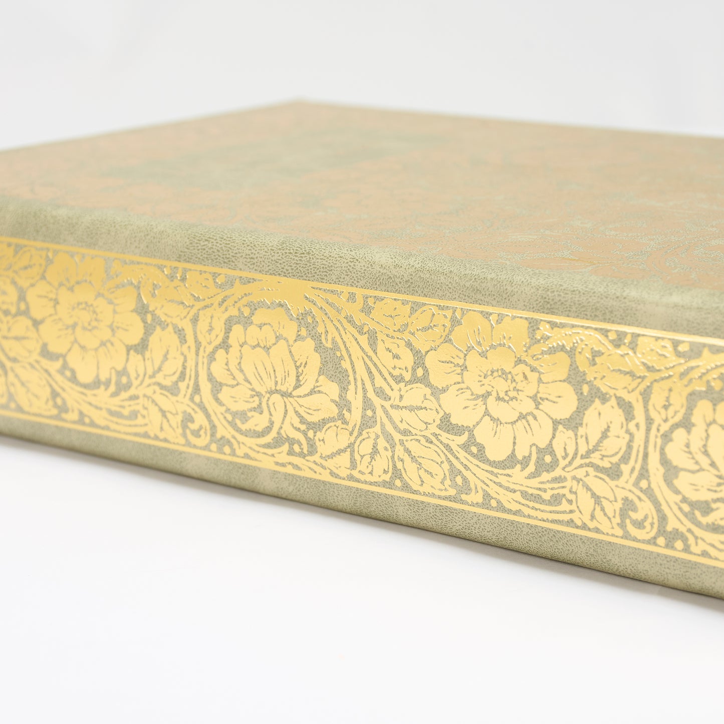 Jane Eyre Gold Floral Book Box | Faux Leather Wrap Book Shaped Storage Stash Trinket Box