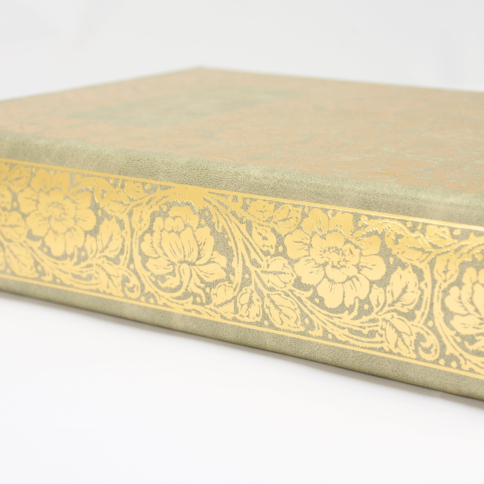 Jane Eyre Gold Floral Book Box | Faux Leather Wrap Book Shaped Storage Stash Trinket Box