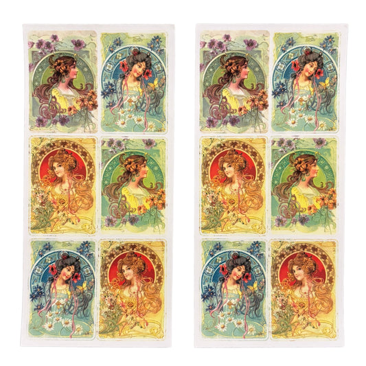 Jane Victorian Ladies Stickers | 4" x 8" | 2 Sheets-Violette Stickers-The Bullish Store