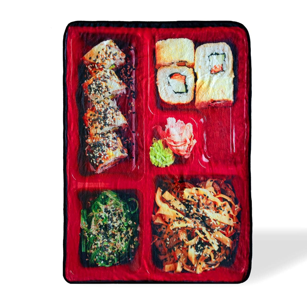 Japanese Bento Box Large Fleece Throw Blanket | Food Blankets | 60" x 45"