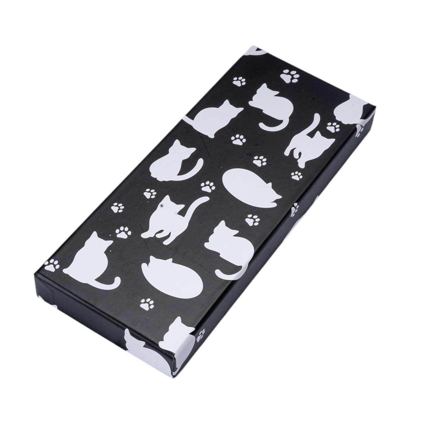 Japanese Black & White Cat Wooden Chopsticks Gift Set | 2 Pairs + Chopstick Rests