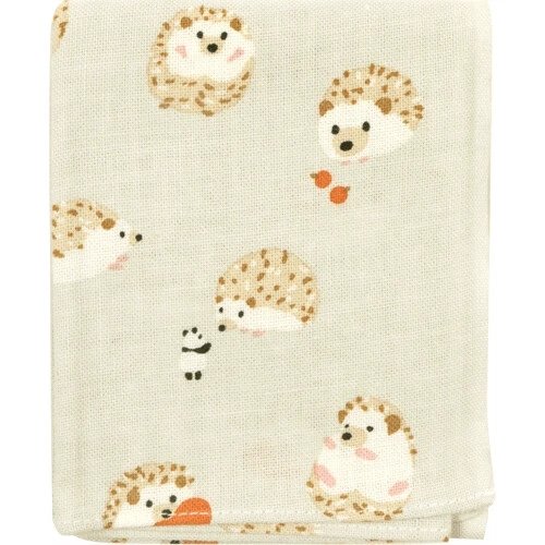Japanese Hedgehog Gray Tenugui Hankie Handkerchief | Japanese Hand Cloth