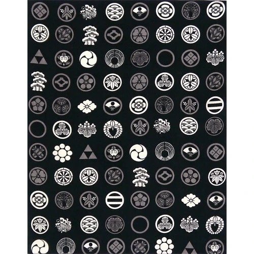 Japanese Images Black Tenugui Hankie Handkerchief | Japanese Hand Cloth