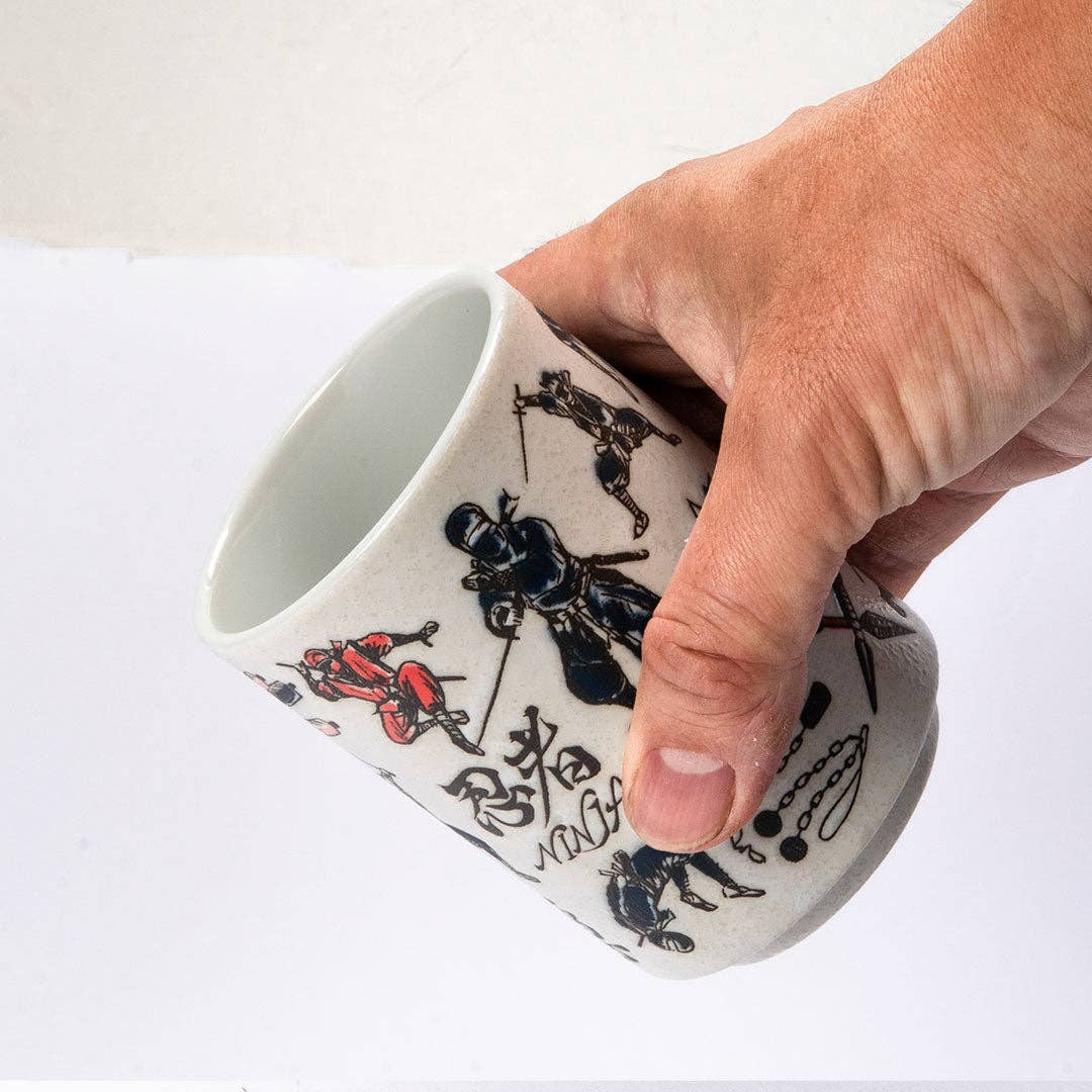Japanese Ninja Yunomi Tea Cup | 9 fl oz Porcelain Cup with Reactive Glaze