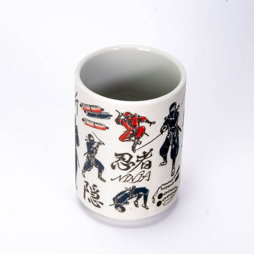 Japanese Ninja Yunomi Tea Cup | 9 fl oz Porcelain Cup with Reactive Glaze