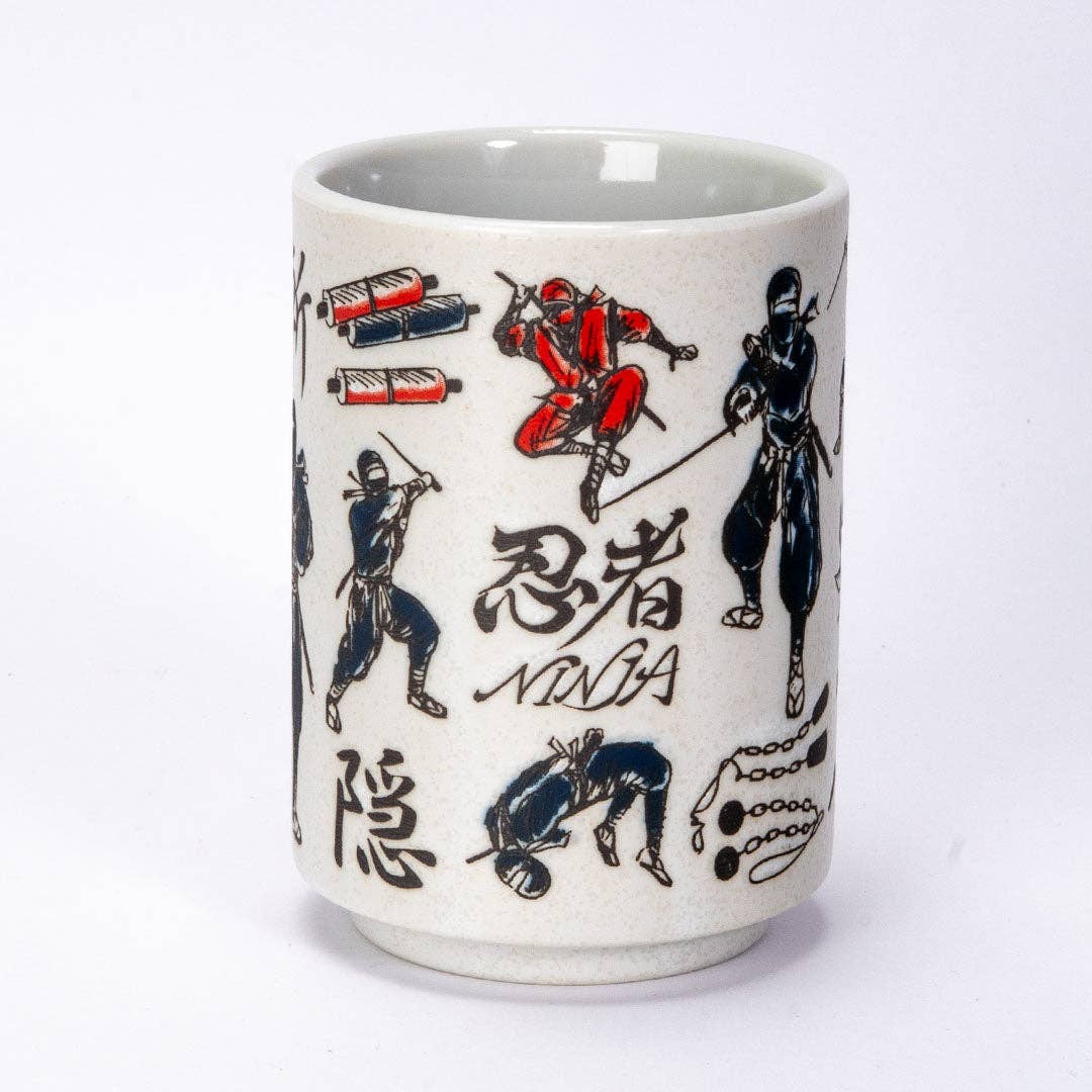 Japanese Ninja Yunomi Tea Cup | 9 fl oz Porcelain Cup with Reactive Glaze