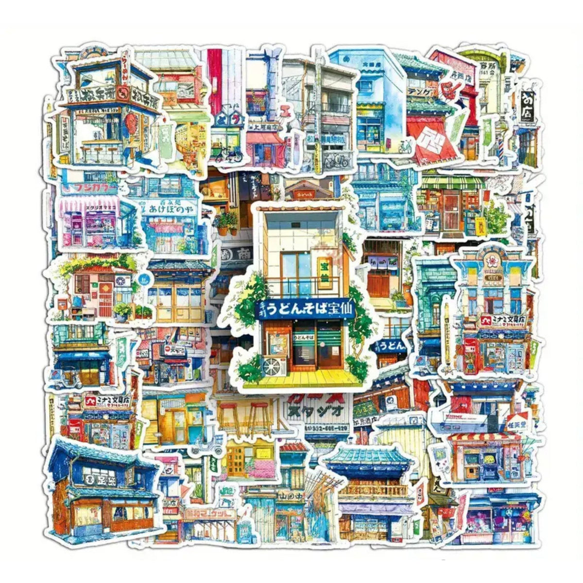Japanese Storefront Sticker Japanese Retro Street Shop Stickers | 25 Assorted Nostalgic Vinyl Deca ...