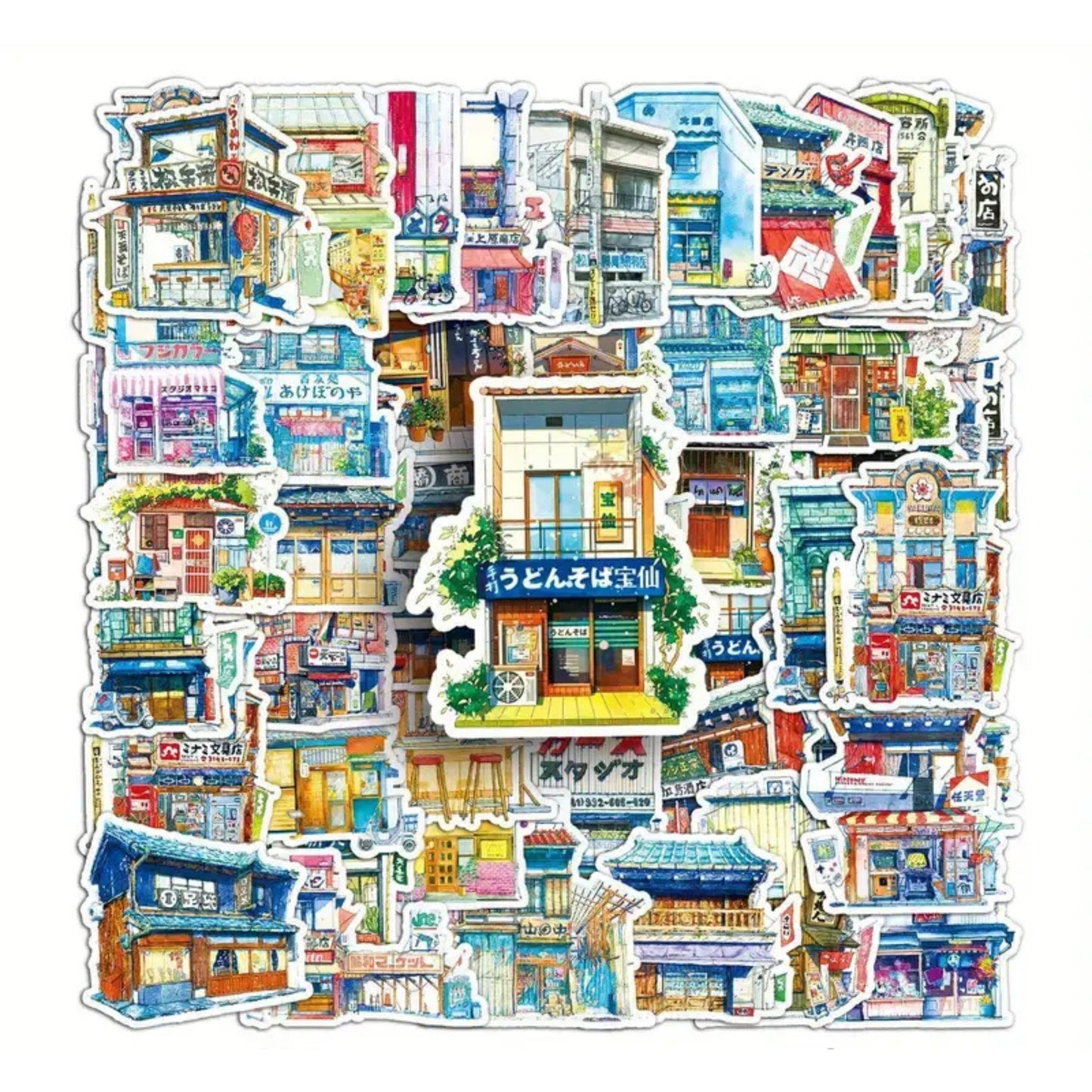 Japanese Retro Street Shop Stickers | 25 Assorted Nostalgic Vinyl Decals