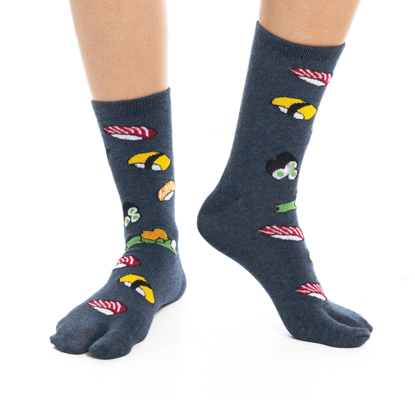 Japanese Sushi Tabi Split Toe Socks | Novelty Flip Flop Crew Socks