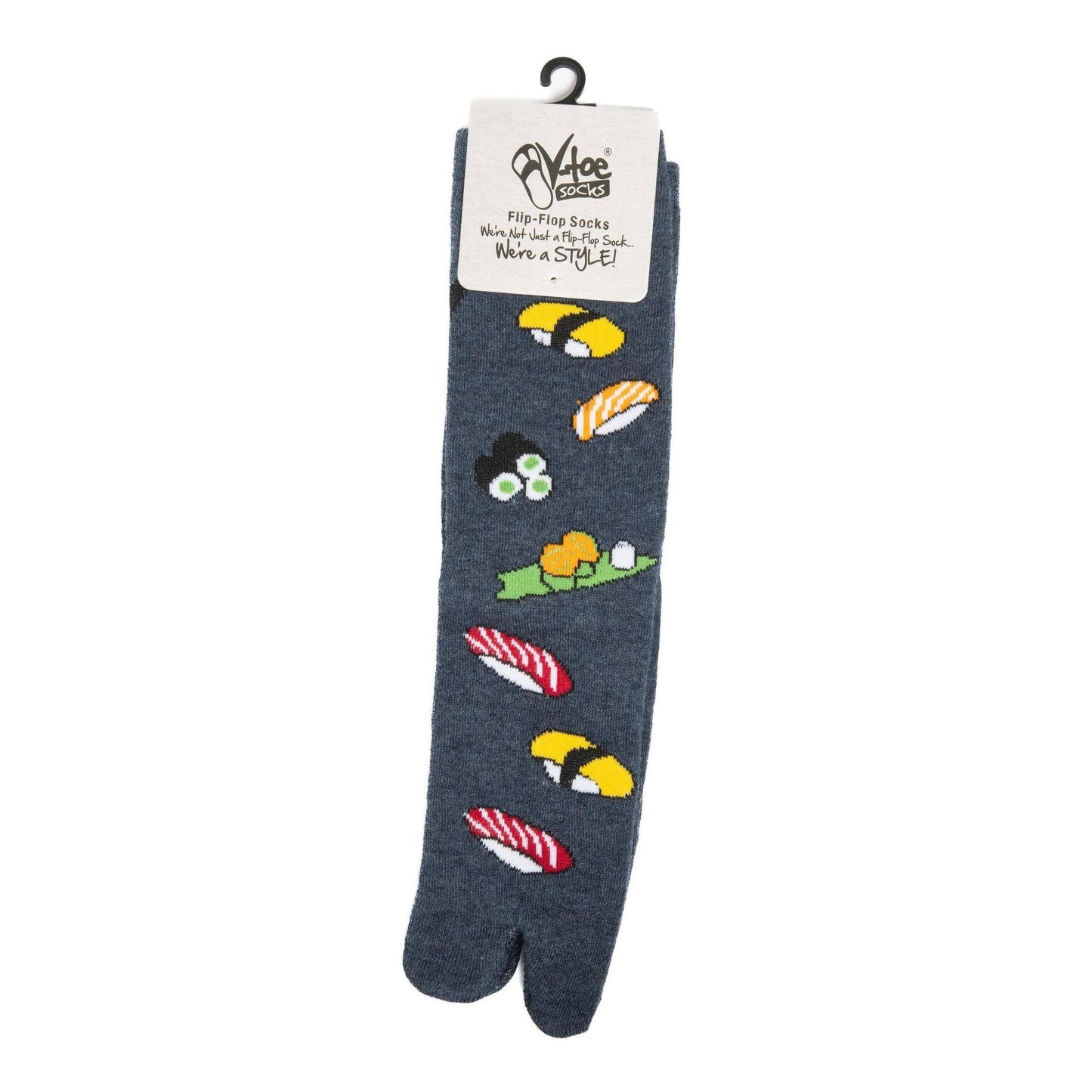 Japanese Sushi Tabi Split Toe Socks | Novelty Flip Flop Crew Socks