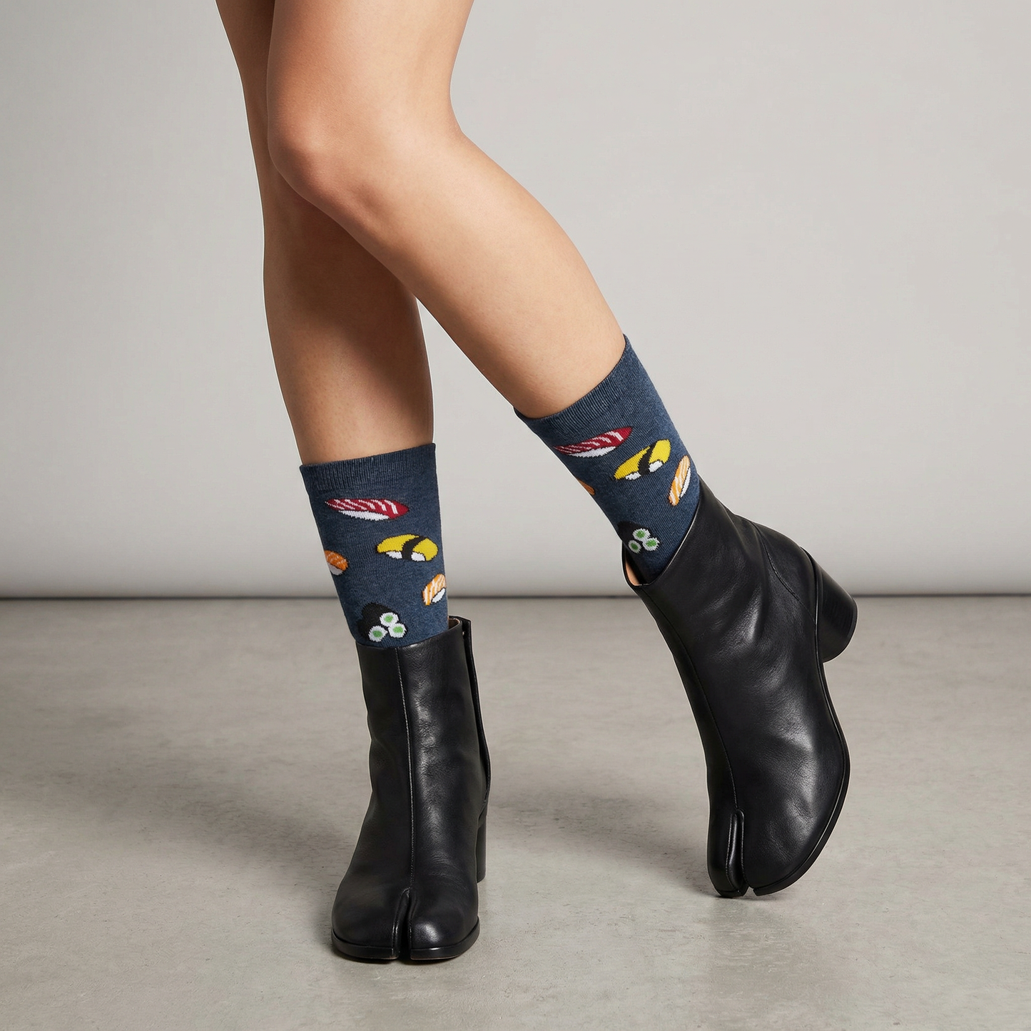 Japanese Sushi Tabi Split Toe Socks | Novelty Flip Flop Crew Socks
