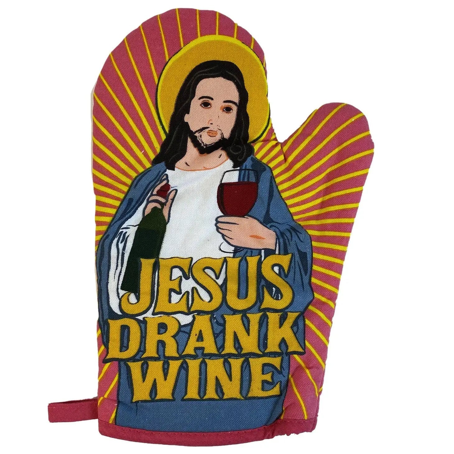 Jesus Drank Wine Funny Oven Mitt | Kitchen Thermal Single Pot Holder