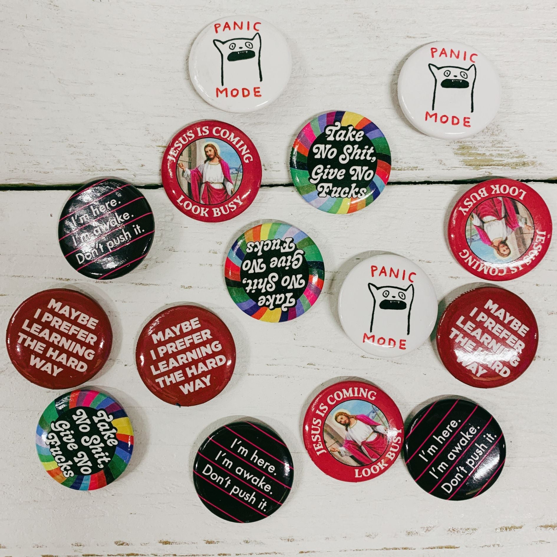 Jesus Is Coming. Look Busy Lapel Pin Button | Pinback Button Badge | 1.3"