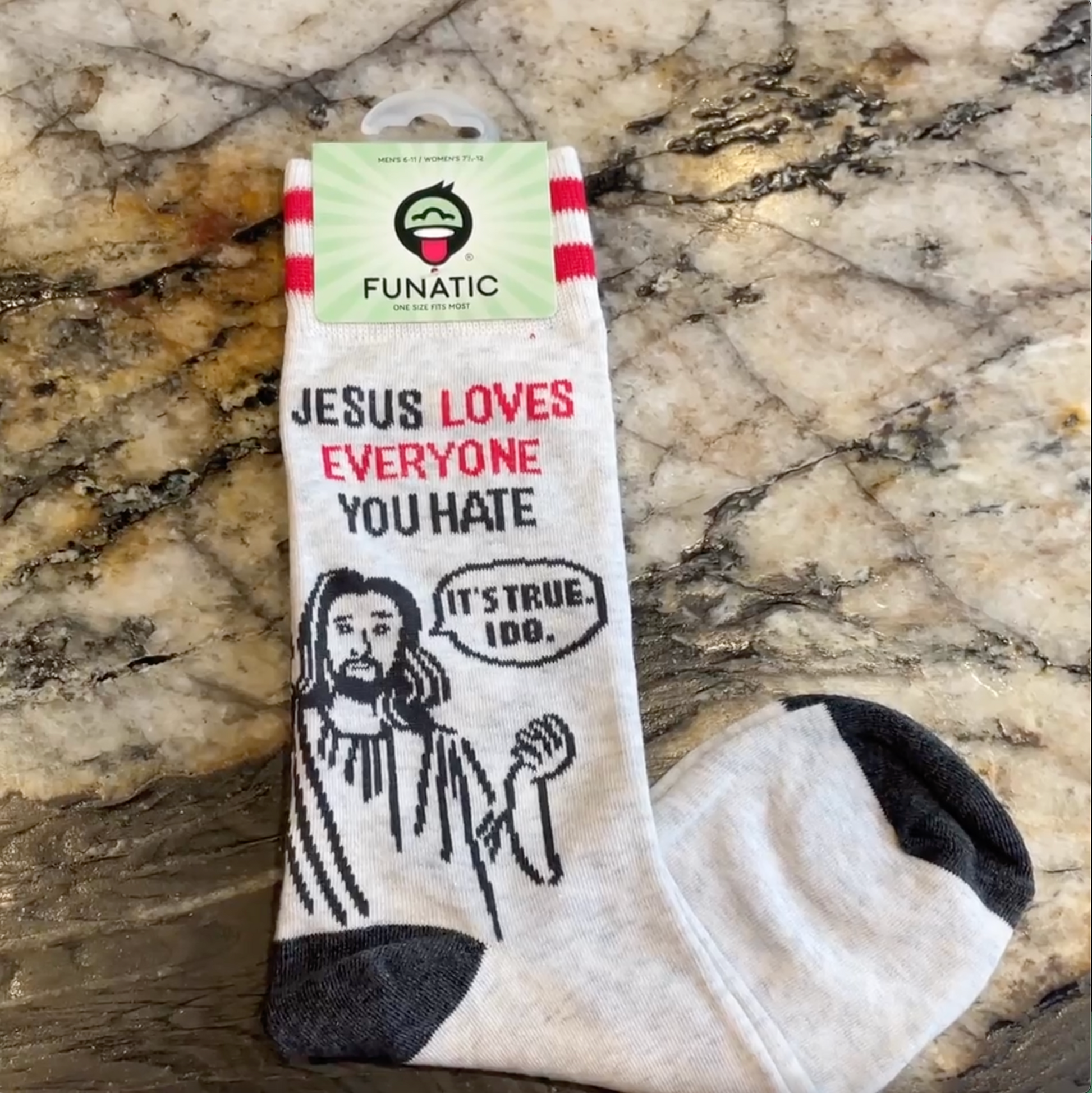 Jesus Loves Everyone You Hate Socks | Unisex One Size Fits Most