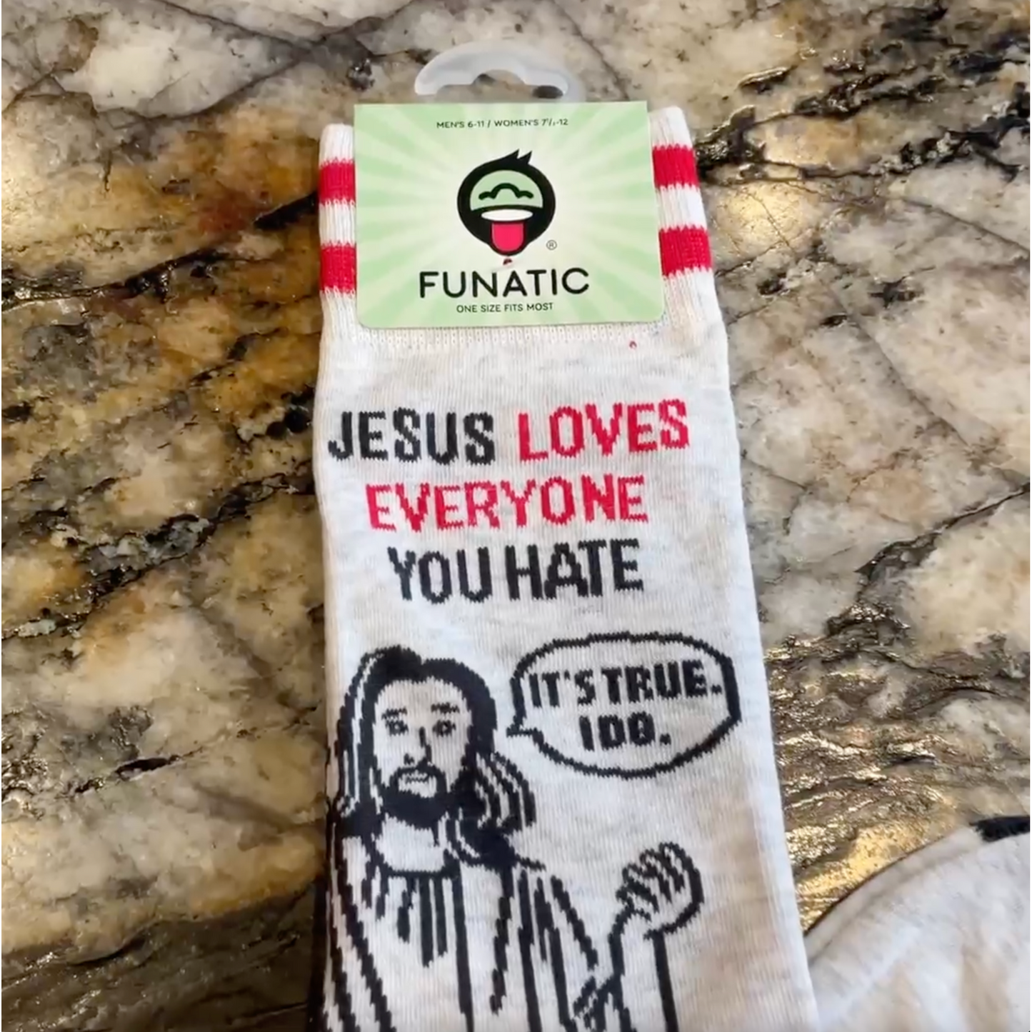 Jesus Loves Everyone You Hate Socks | Unisex One Size Fits Most