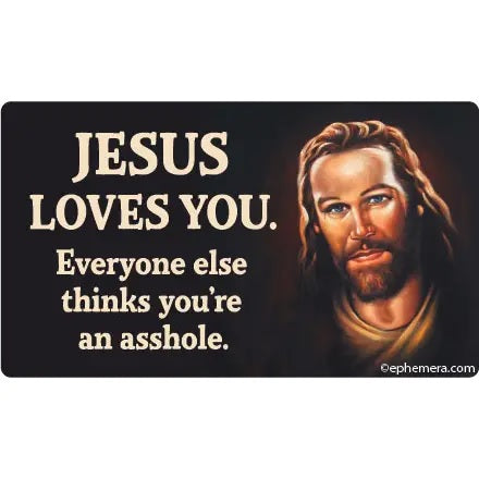 Jesus Loves You Vinyl Sticker | Rectangular Large Size Decal | 6" x 3.4"