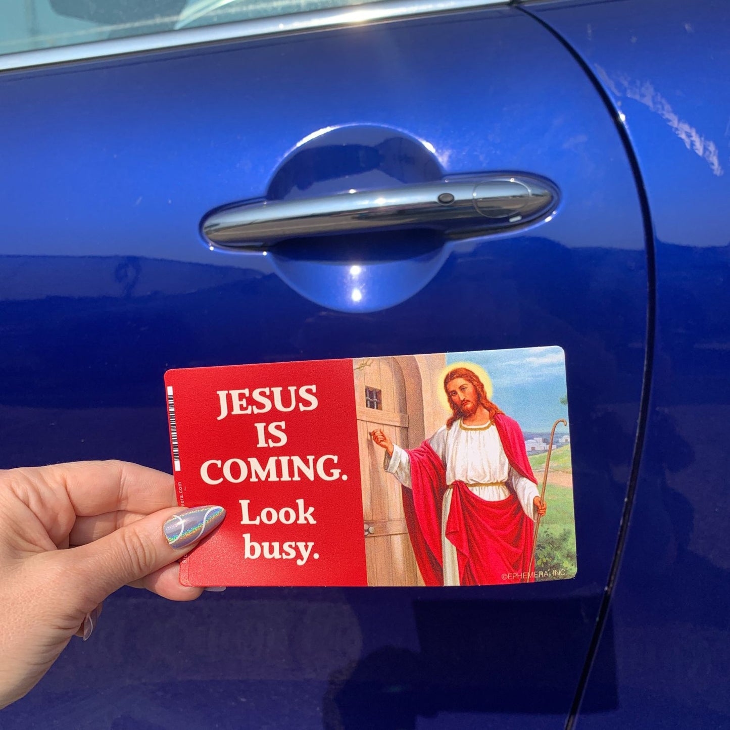 Jesus is Coming Look Busy Large Vinyl Sticker | 6" x 3.4"