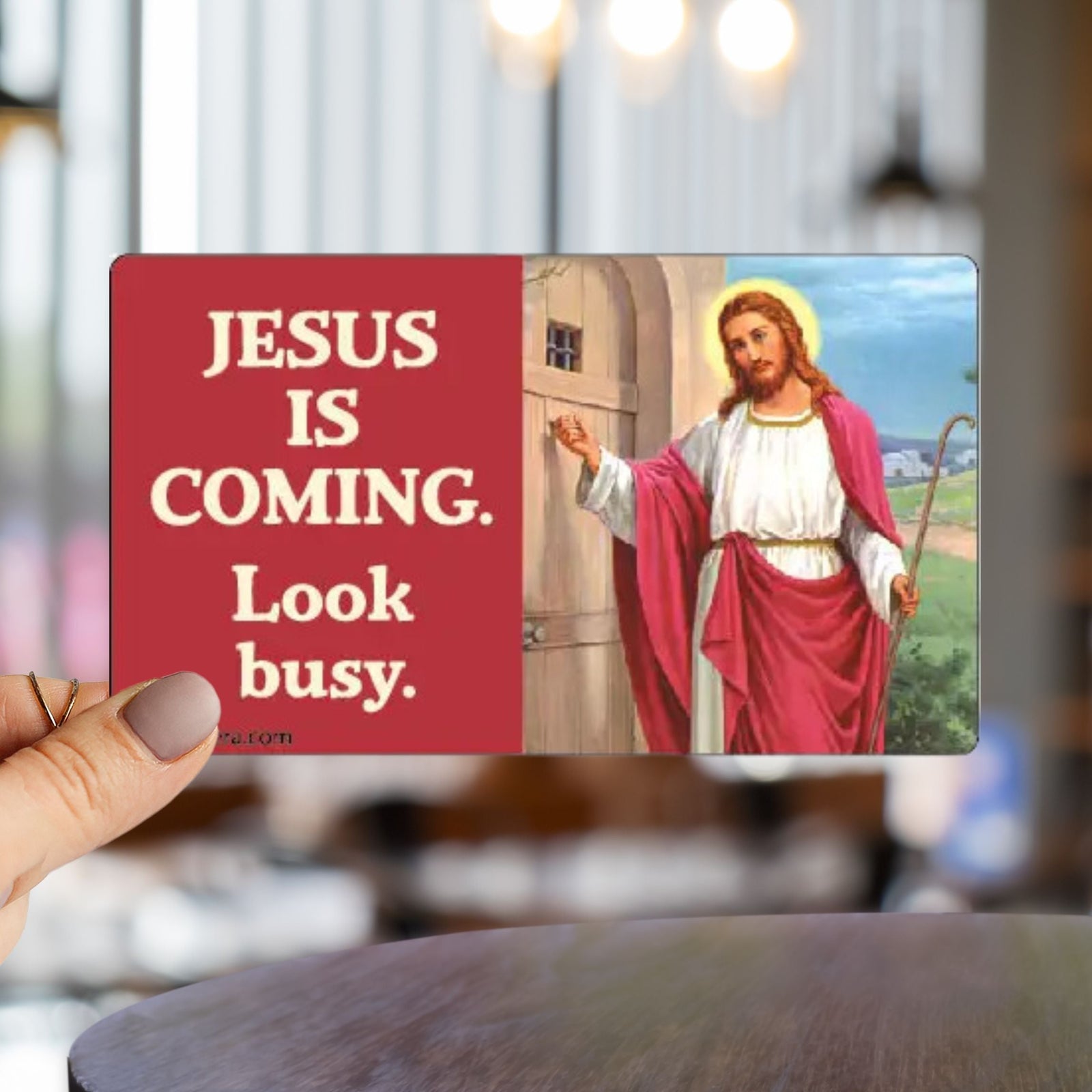 Jesus is Coming Look Busy Large Vinyl Sticker | 6" x 3.4"