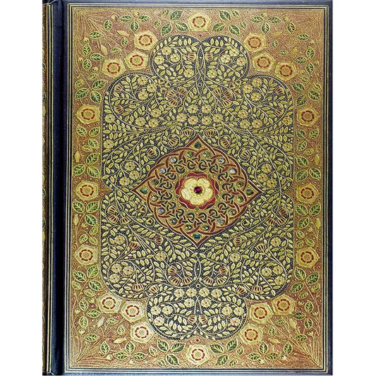 Jeweled Filigree Hard Cover Journal | Embossed Design in Gold | 6-1/4'' x 8-1/4''
